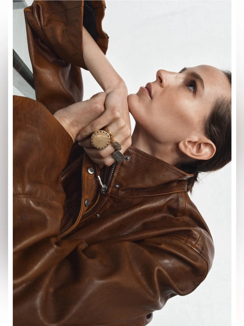 ZARA 100% LEATHER BOMBER JACKET ZW COLLECTION LIMITED EDITION